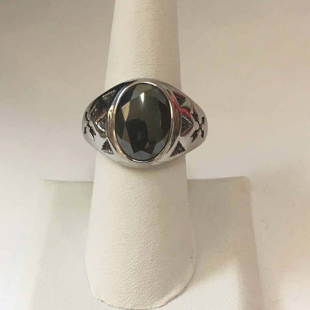 Stainless Steel Hematite Ring